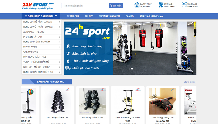 Cửa hàng dụng cụ thể thao online - 24Hsport