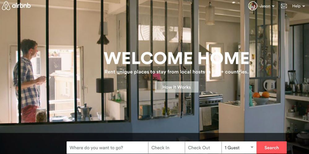 Mẫu website du lịch của Airbnb