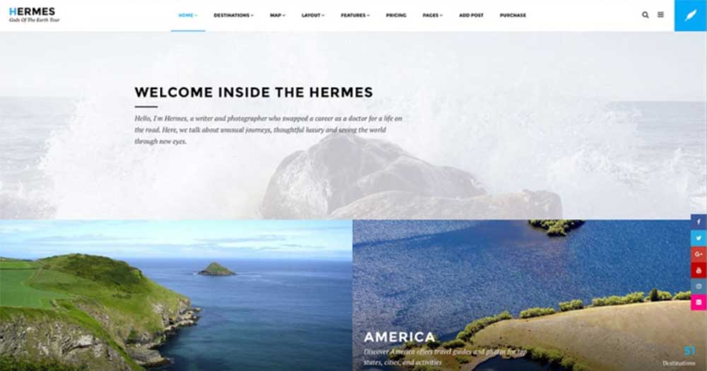 Theme website du lịch Hermes